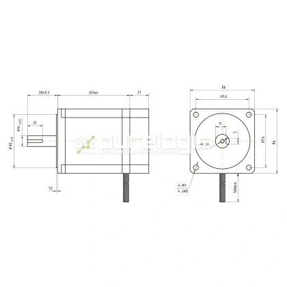 Двигатель шаговый с энкодером HD86H82-D14-1K 9 801 Двигатель шаговый с энкодером HD86H82-D14-1K фото