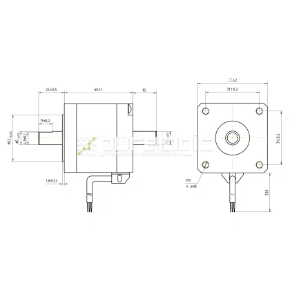 Двигатель шаговый биполярный 42CM08-SZ 2 714 Двигатель шаговый биполярный 42CM08-SZ фото