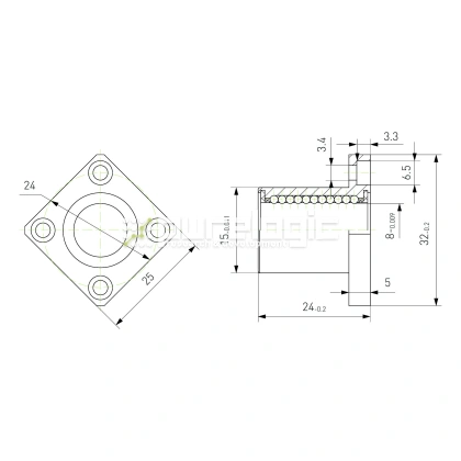 Втулка шариковая с фланцем LMK8 300 Втулка шариковая с фланцем LMK8 фото