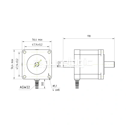 Двигатель шаговый PL57HD76-D6 2 956 Двигатель шаговый PL57HD76-D6 фото
