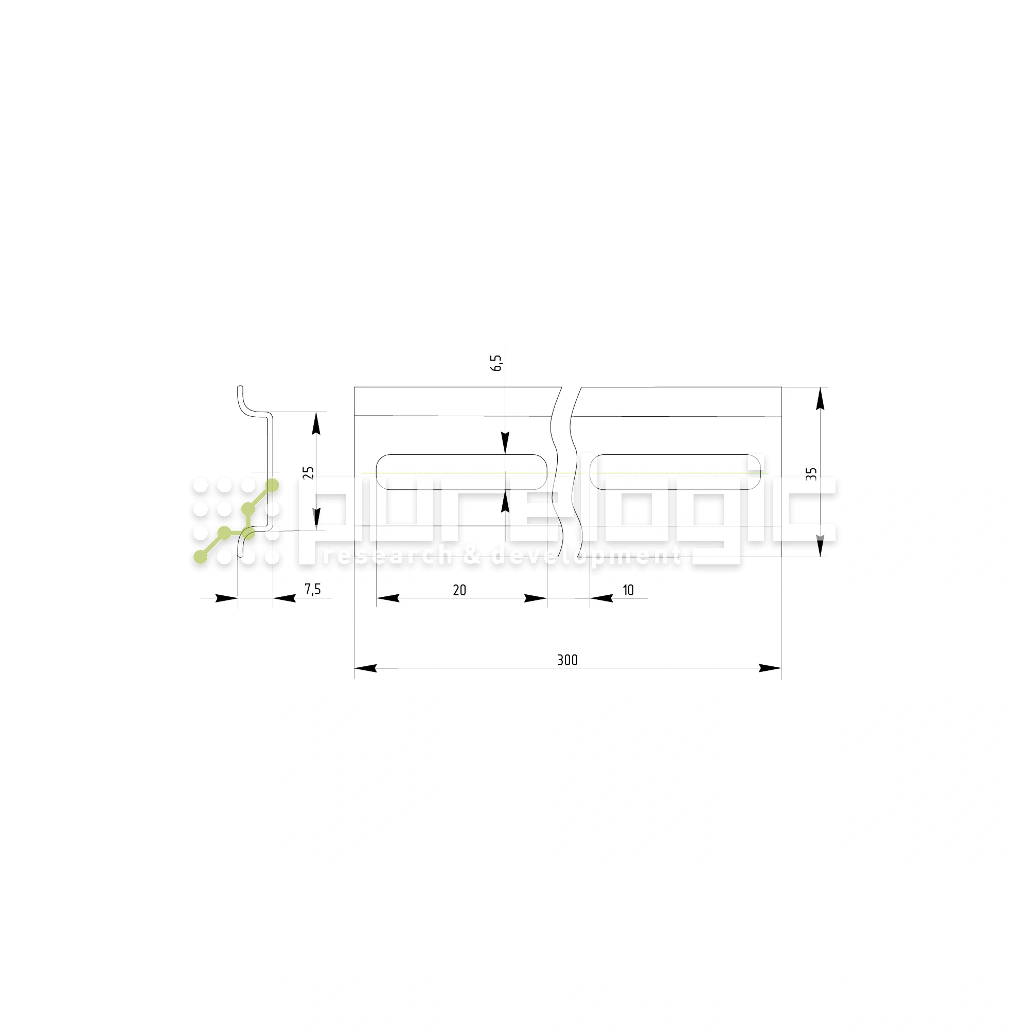 DIN-рейка оцинкованная 300mm DIN-R300 81 DIN-рейка оцинкованная 300mm DIN-R300 фото