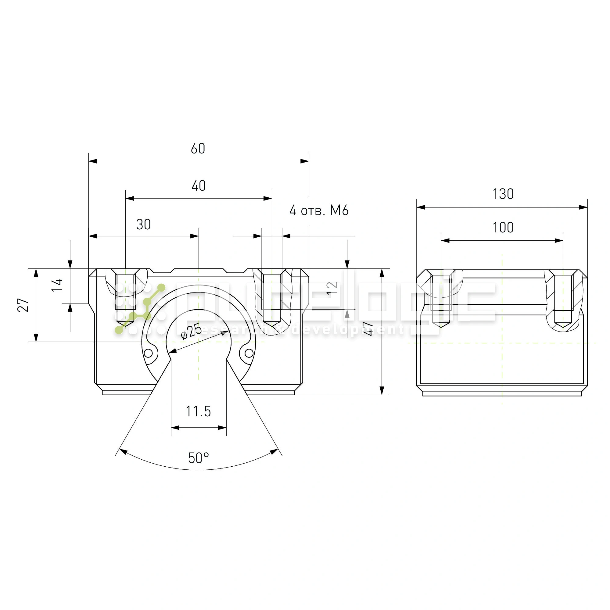 Модуль опорный удлиненный SBR25L 2 053 Модуль опорный удлиненный SBR25L фото