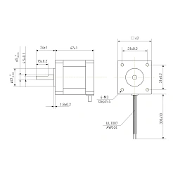 Двигатель шаговый биполярный 42CM06-1A 2 619 руб. Двигатель шаговый биполярный 42CM06-1A