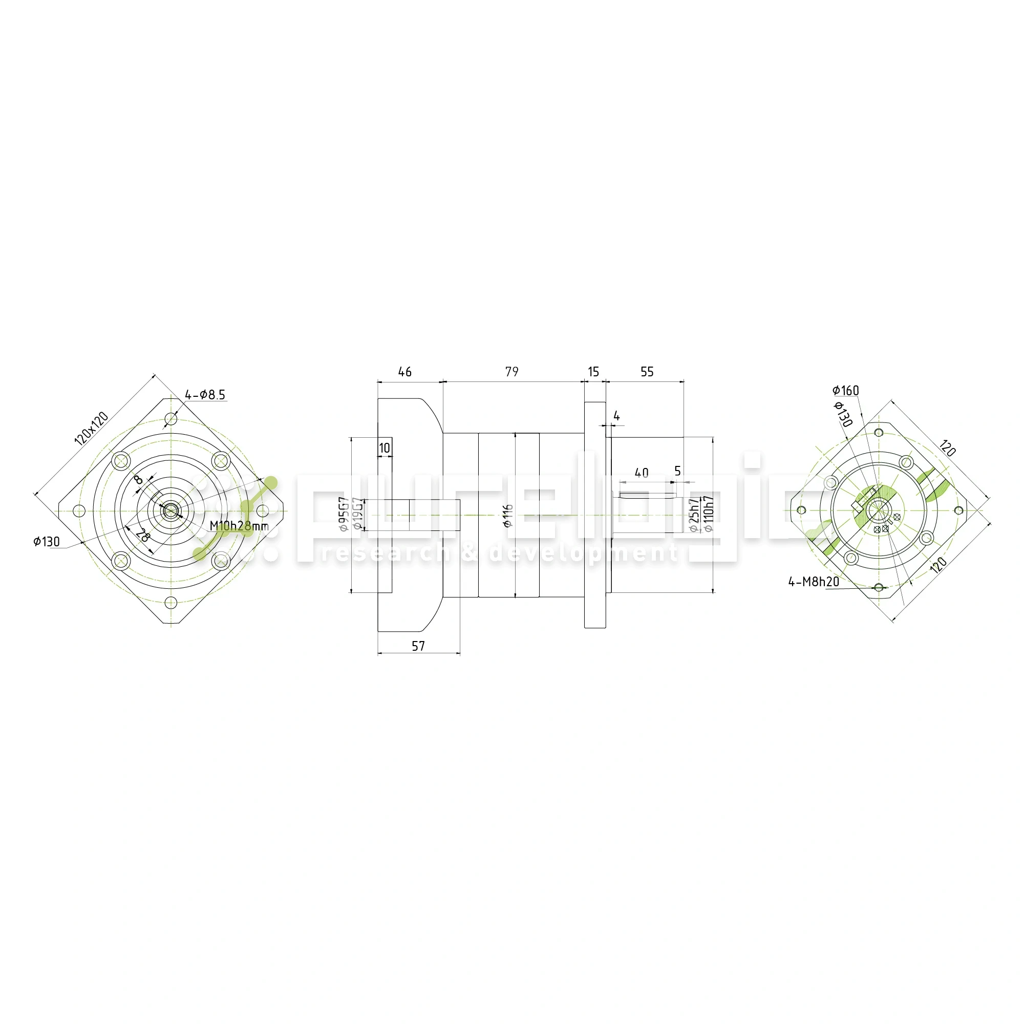 Редуктор планетарный 110PLF10K-19S-D25 32 071 Редуктор планетарный 110PLF10K-19S-D25 фото