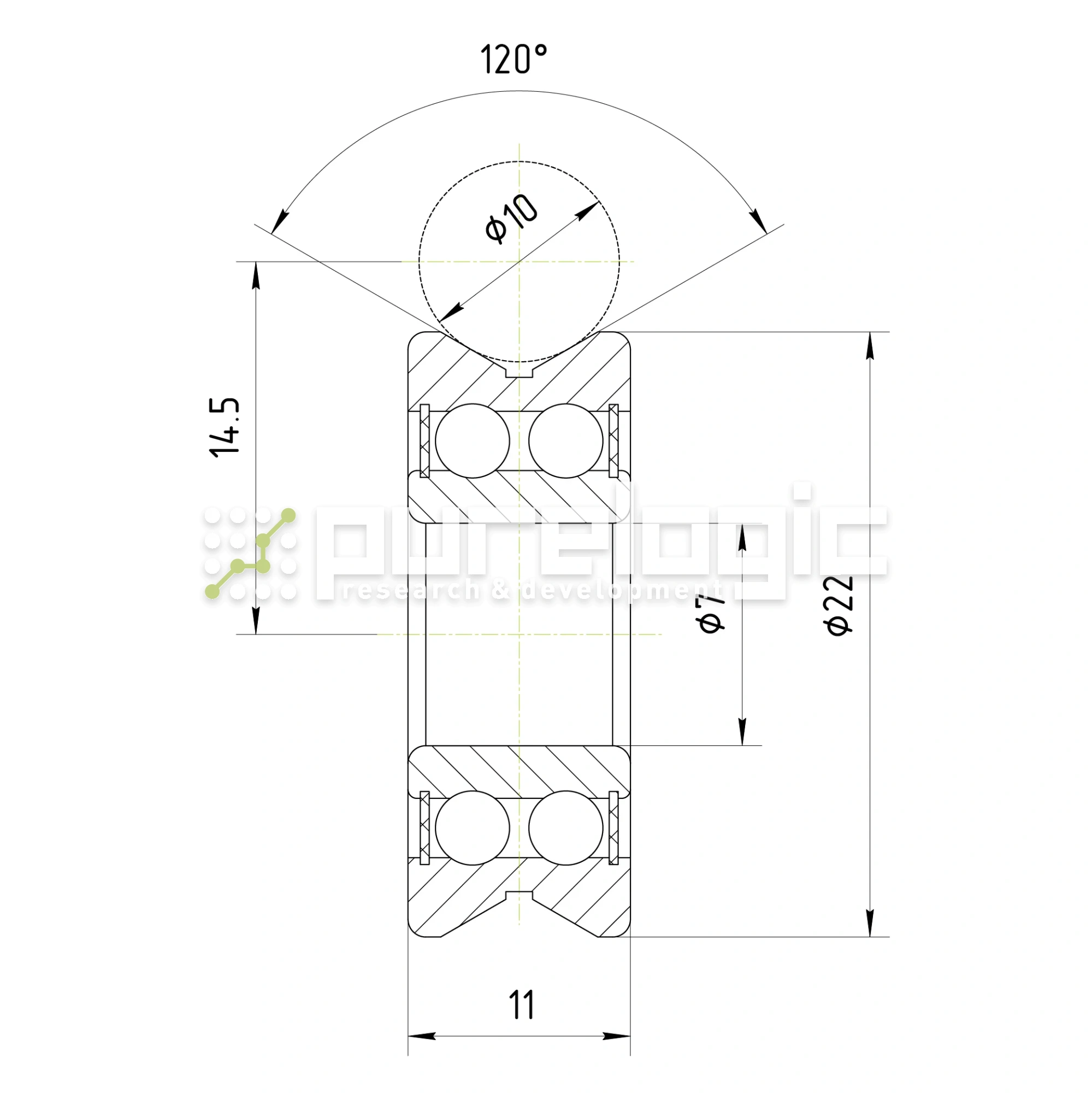 Опорный ролик LV20/10ZZ 1 146 Опорный ролик LV20/10ZZ фото