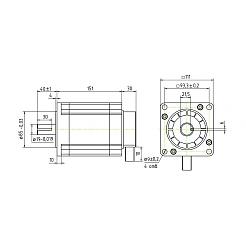 Двигатель шаговый трехфазный 3PL110H151-D19 12 488 руб. Двигатель шаговый трехфазный 3PL110H151-D19