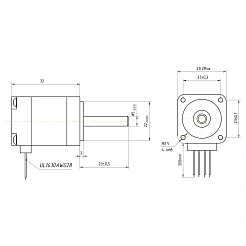Двигатель шаговый FL28STH32-0674A 2 819 руб. Двигатель шаговый FL28STH32-0674A