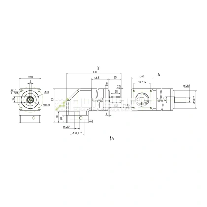Редуктор планетарный угловой 57WPLF5K-14S 32 599 Редуктор планетарный угловой 57WPLF5K-14S фото