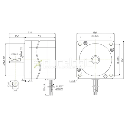 Двигатель шаговый PL86H75-D14 5 184 Двигатель шаговый PL86H75-D14 фото